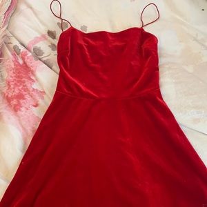 Red velvet Urban Outfitters mini dress! Has thin elastic straps.